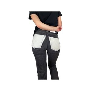 Re/Done High Rise Black & White Contrasting Denim.